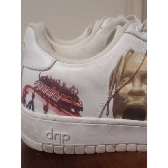 Drip Creationz White Sneakers Youth Size 6.5Y Women's 8 Lace Up Low Top Shoes - Picture 5 of 16